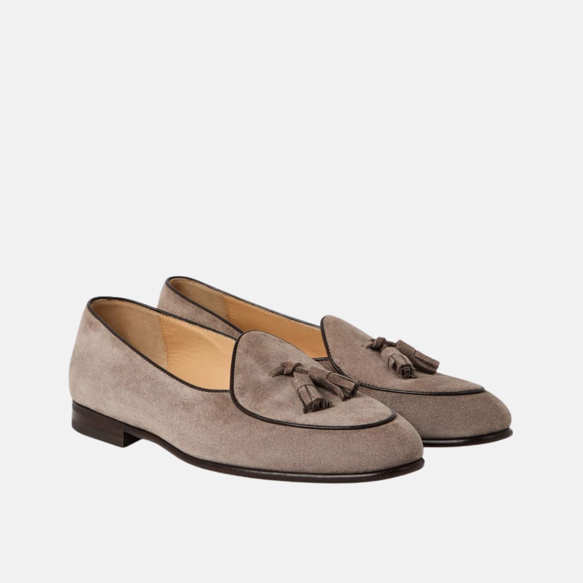 Suede Belgian Loafers With Tassels