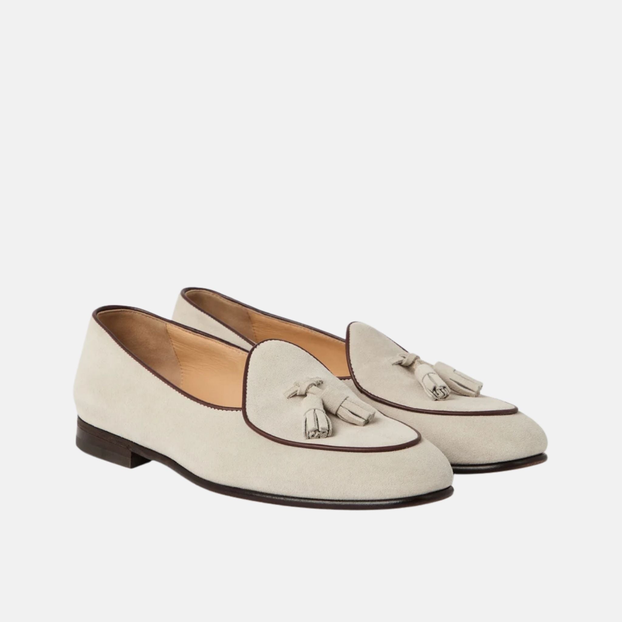 Suede Belgian Loafers With Tassels
