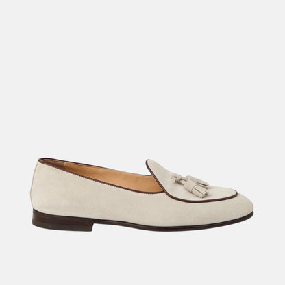 Suede Belgian Loafers With Tassels