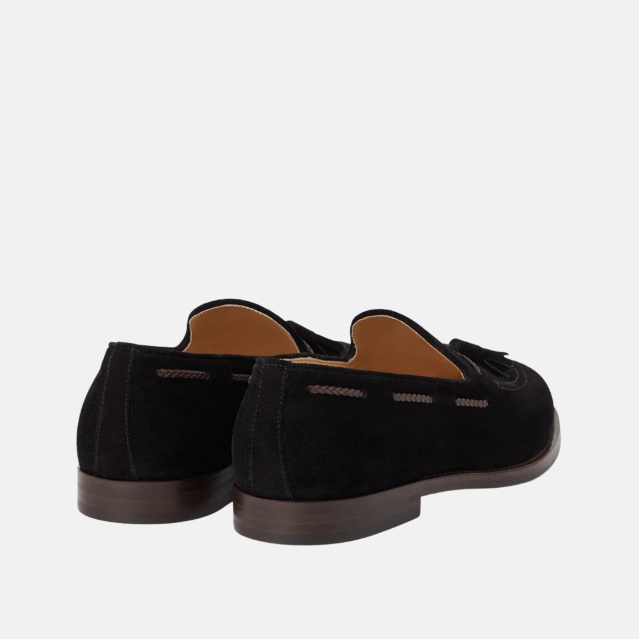 Suede Loafers With Tassels And Leather Lining