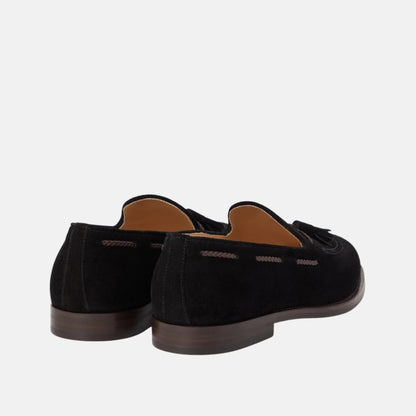 Suede Loafers With Tassels And Leather Lining