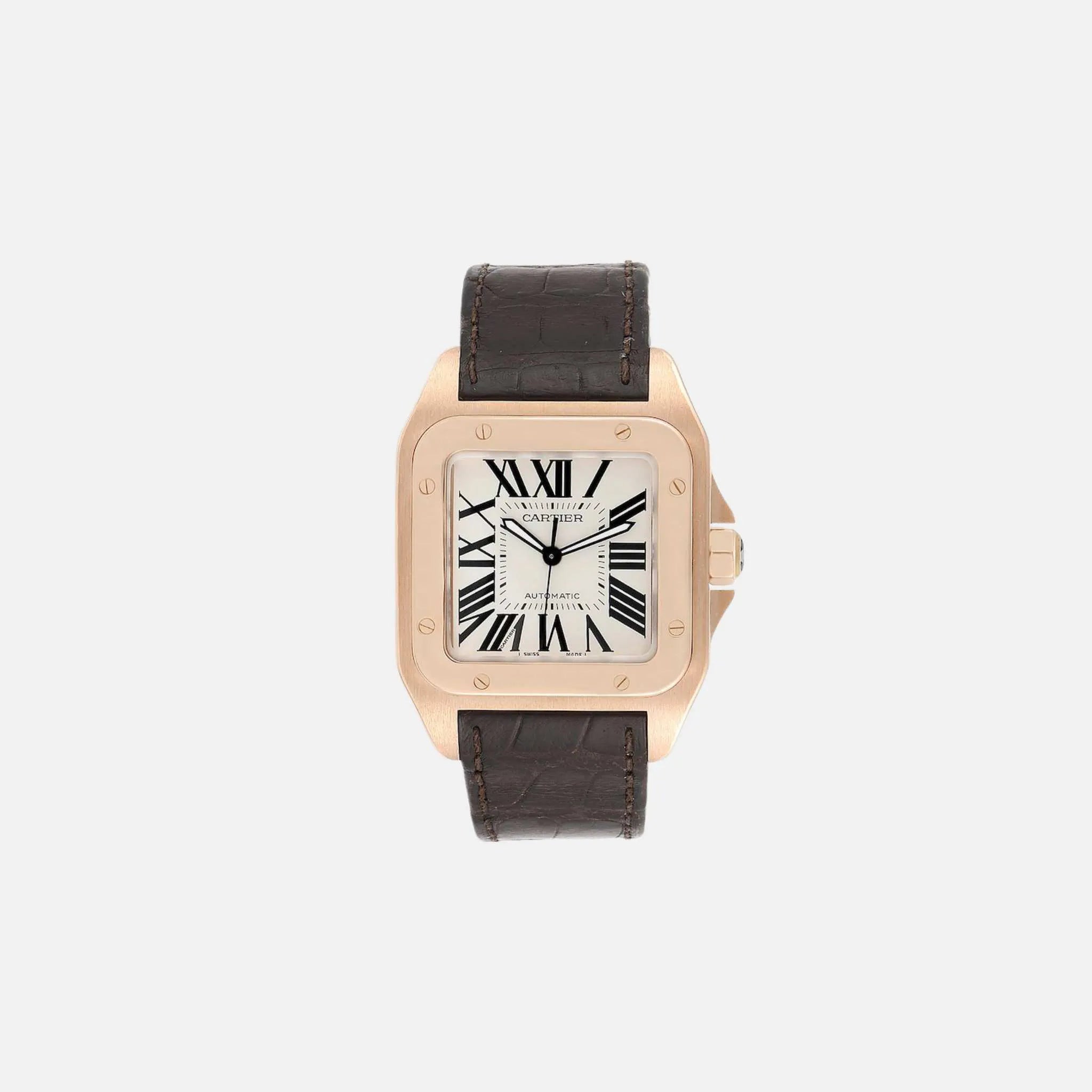 Santos 100 Large Rose Gold - Leather 38mm W20095Y1