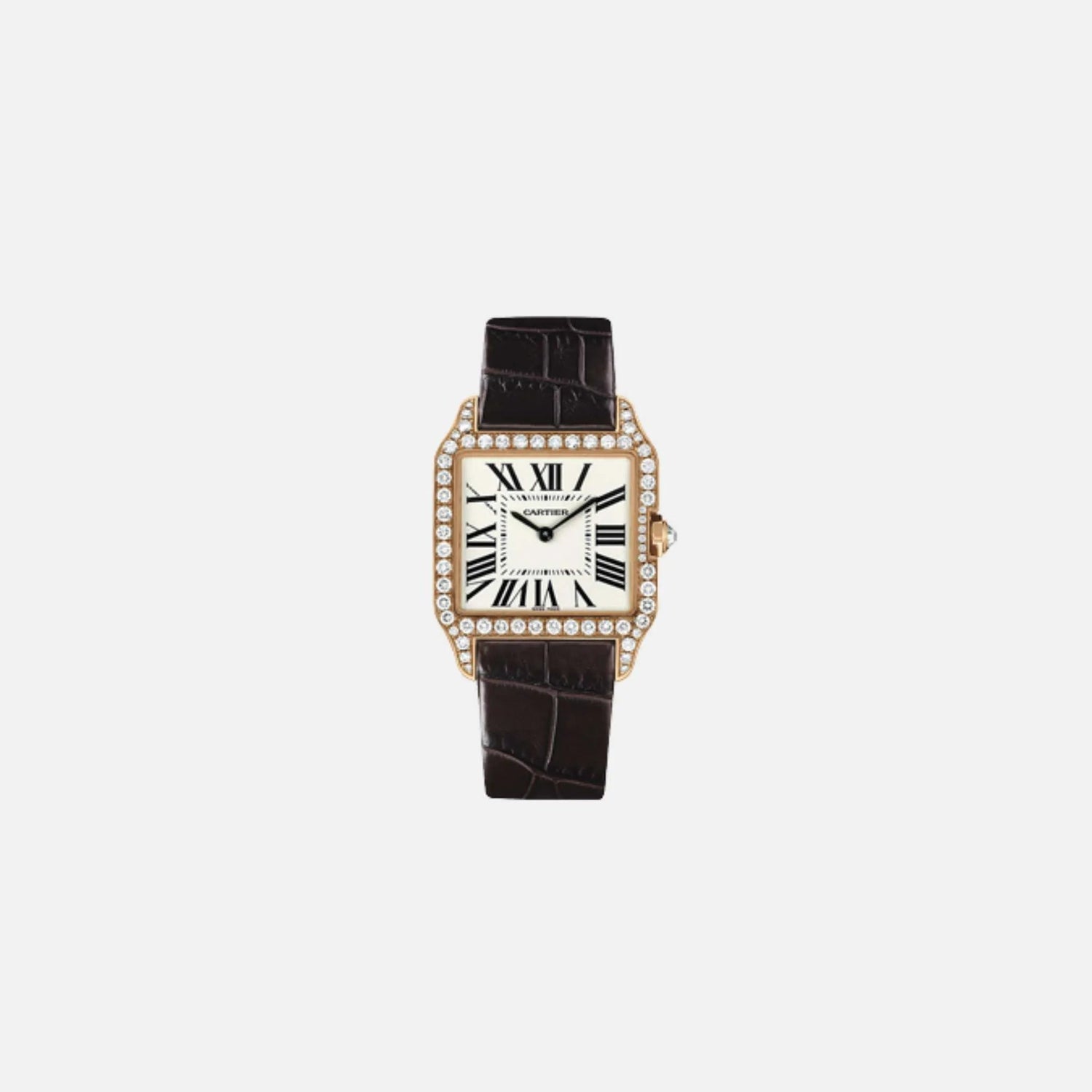 Santos Dumont Rose Gold/Diamond - Leather 44.6x34.6 mm WH100751