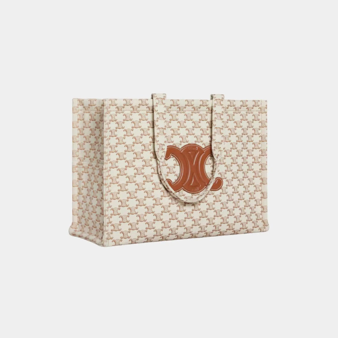 Large Cabas Thais Textile with Triomphe Print &amp; Calfskin