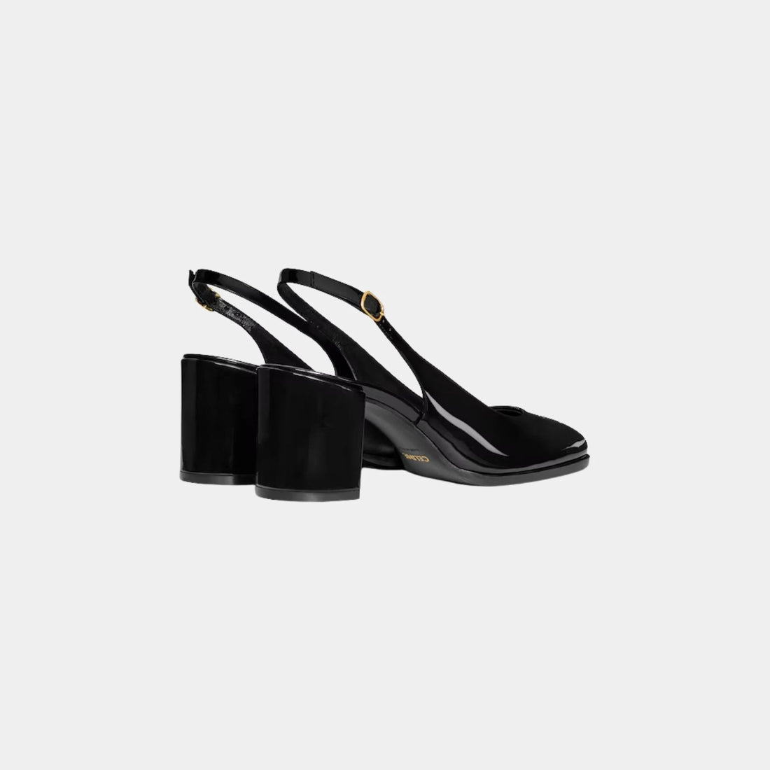 Celine Lily Perforated Triomphe Slingback in Patent Calfskin