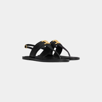 Celine Lympia Triomphe Thong in Calfskin