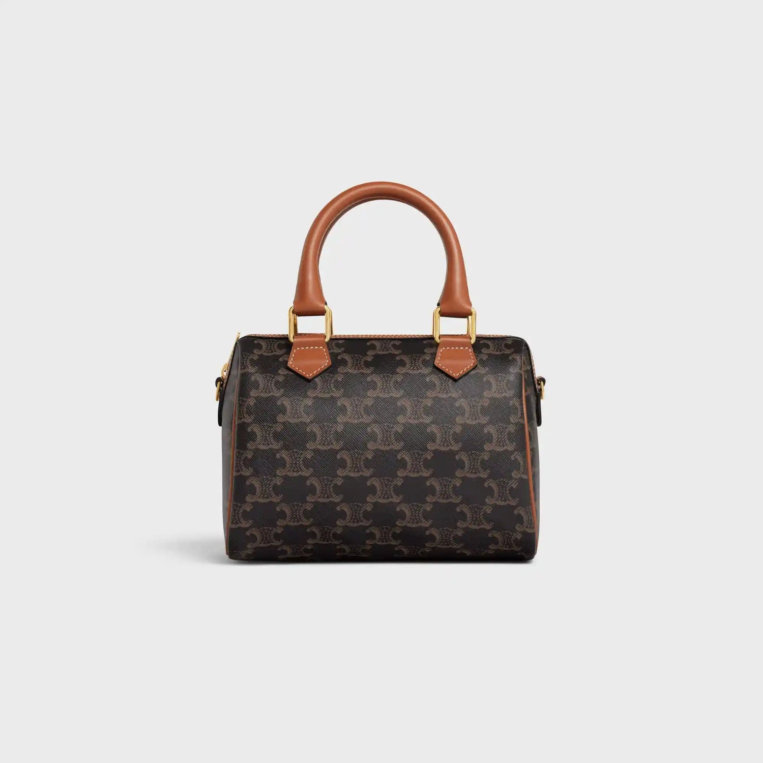 Small Boston Bag In Triomphe Canvas And Calfskin