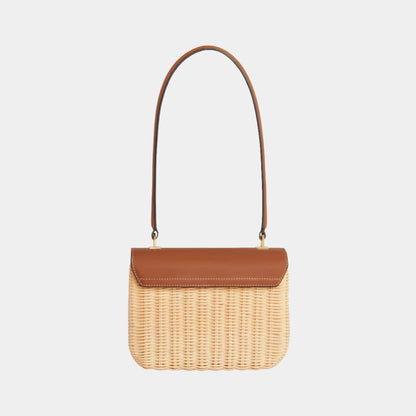 Teen Garance Bag in Wicker and Natural Calfskin