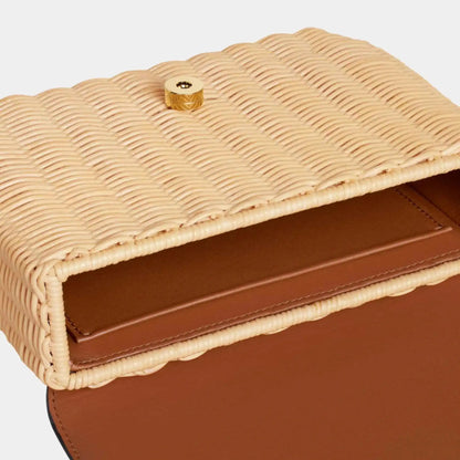 Teen Garance Bag in Wicker and Natural Calfskin