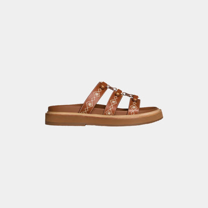Celine Tippi Slide in Embroidered Calfskin