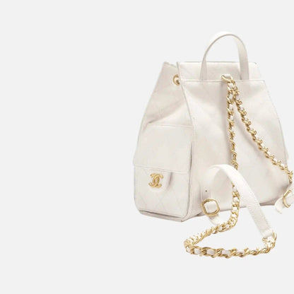 25 Medium Backpack Grained Calfskin Gold Tone Metal