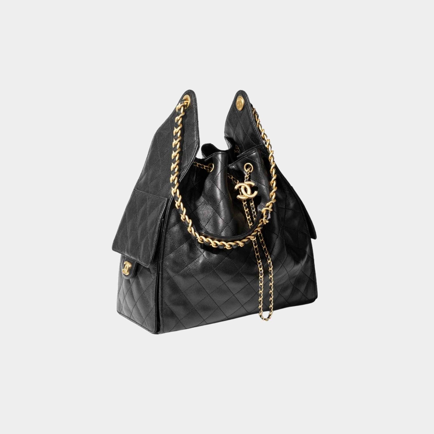 25 Medium Handbag Grained Calfskin And Gold-Tone Metal