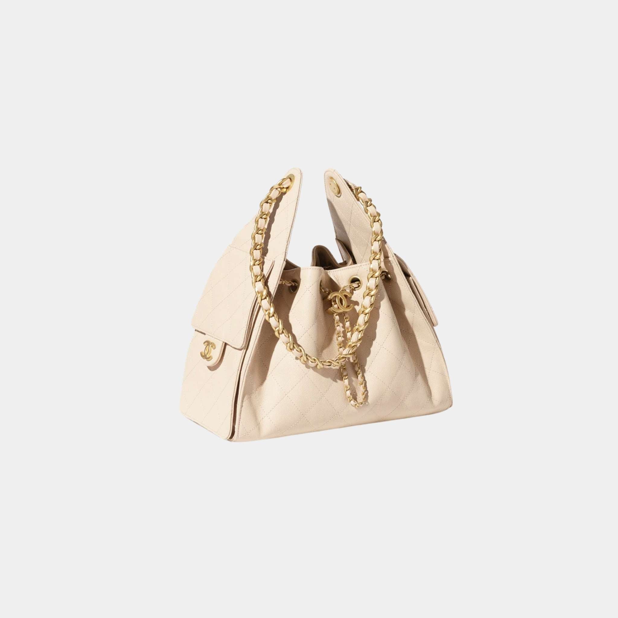 25 Small Handbag Grained Calfskin And Gold-Tone Metal