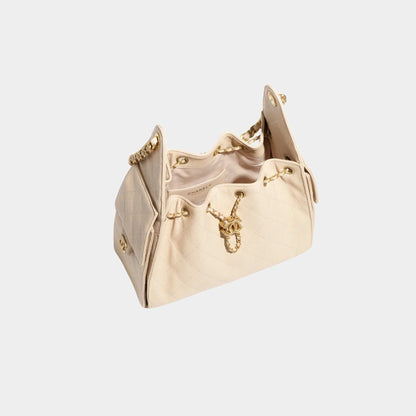 25 Small Handbag Grained Calfskin And Gold-Tone Metal