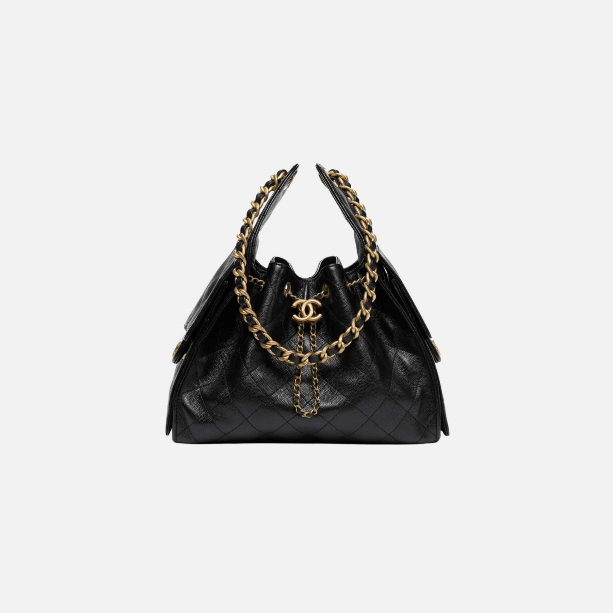 25 Small Handbag Grained Calfskin And Gold-Tone Metal