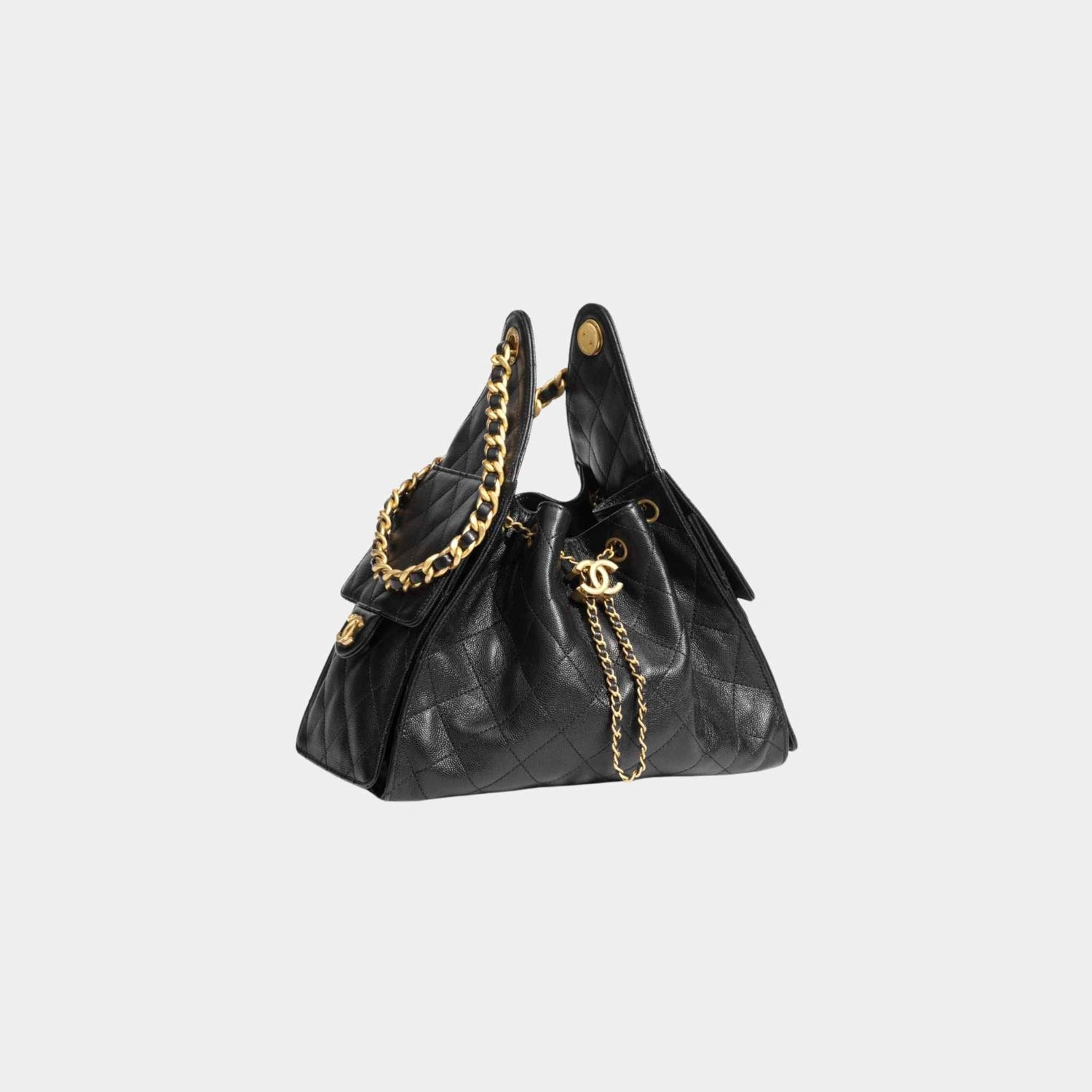 25 Small Handbag Grained Calfskin And Gold-Tone Metal