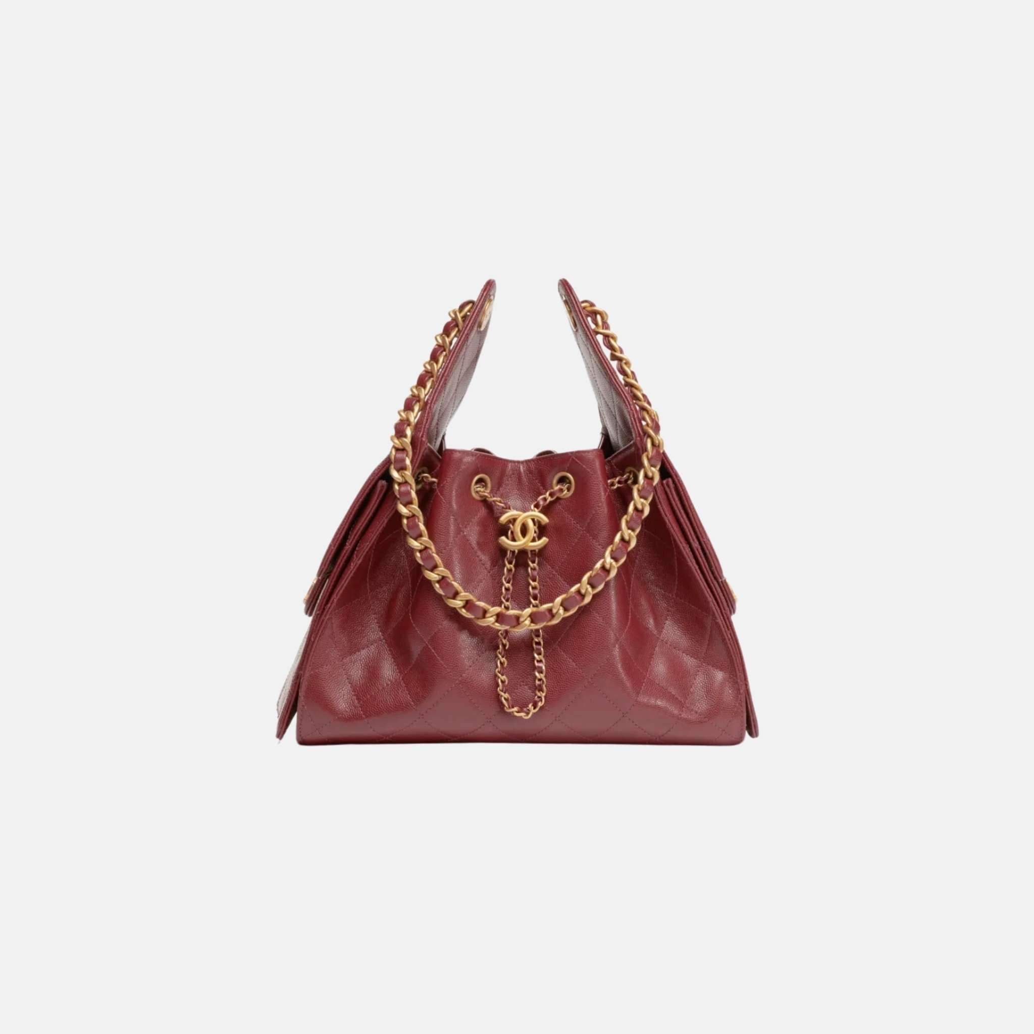 25 Small Handbag Grained Calfskin And Gold-Tone Metal