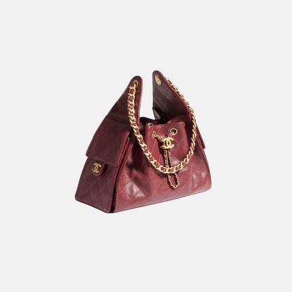 25 Small Handbag Grained Calfskin And Gold-Tone Metal