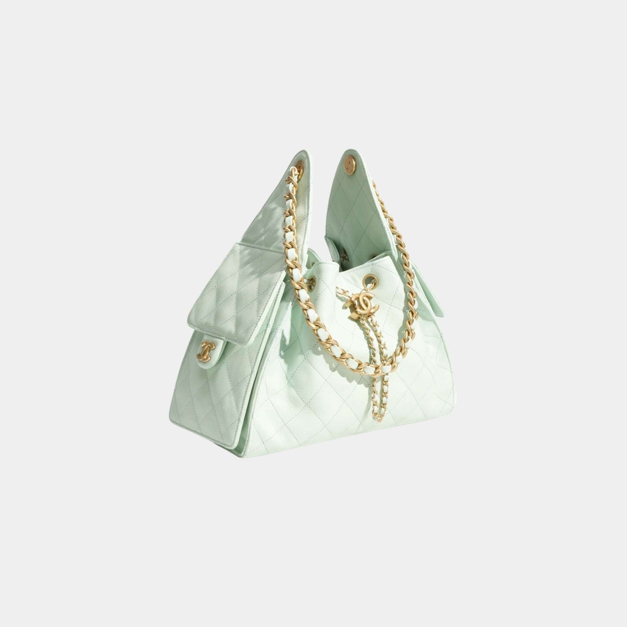 25 Small Handbag Grained Calfskin And Gold-Tone Metal