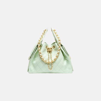 25 Small Handbag Grained Calfskin And Gold-Tone Metal