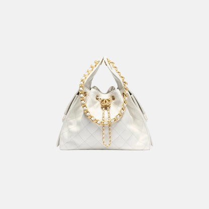 25 Small Handbag Grained Calfskin And Gold-Tone Metal