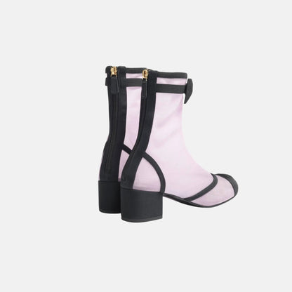 Ankle Boots in Mesh and Grosgrain