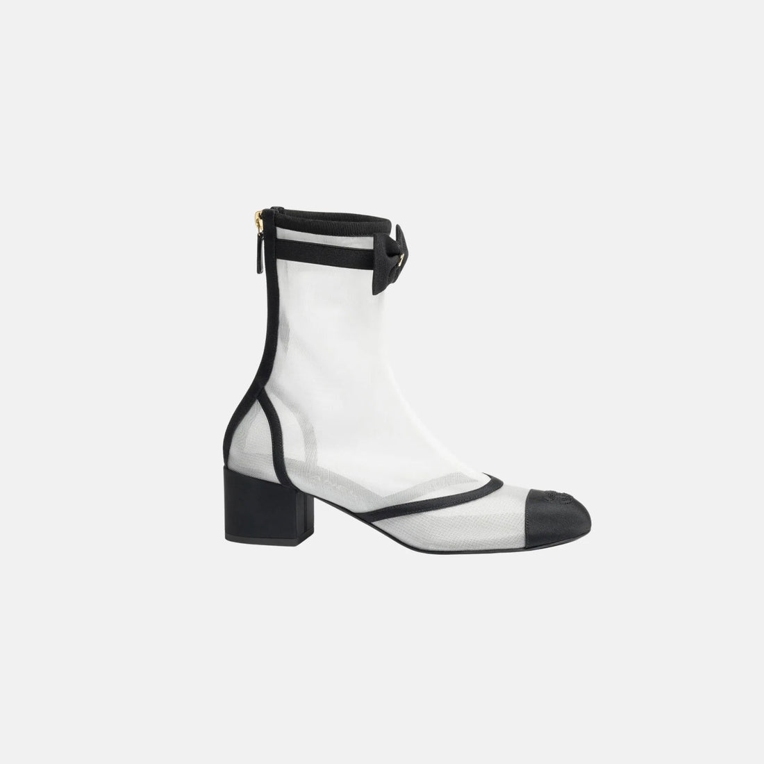 Ankle Boots in Mesh and Grosgrain