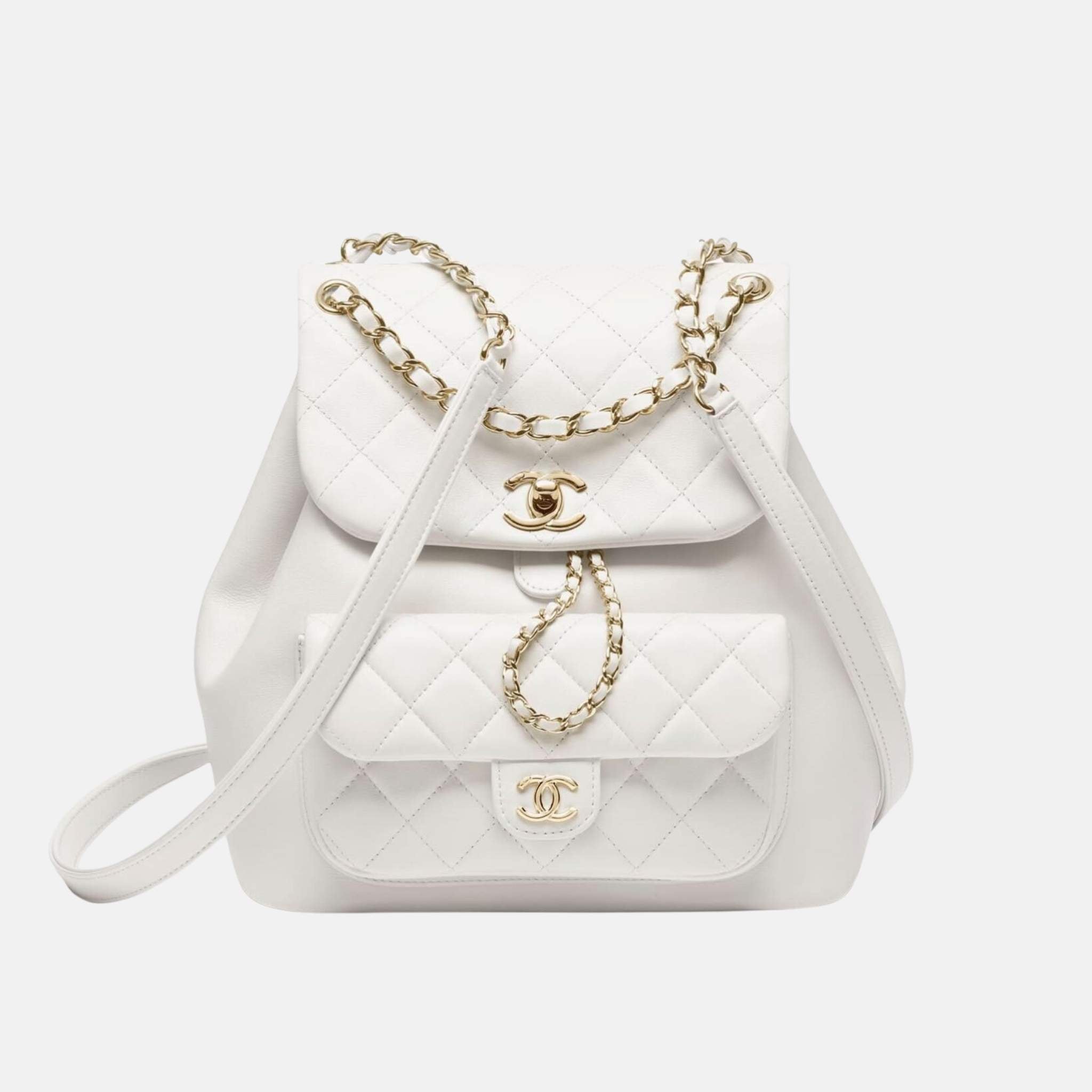 Backpack In Calfskin And Gold Tone Metal