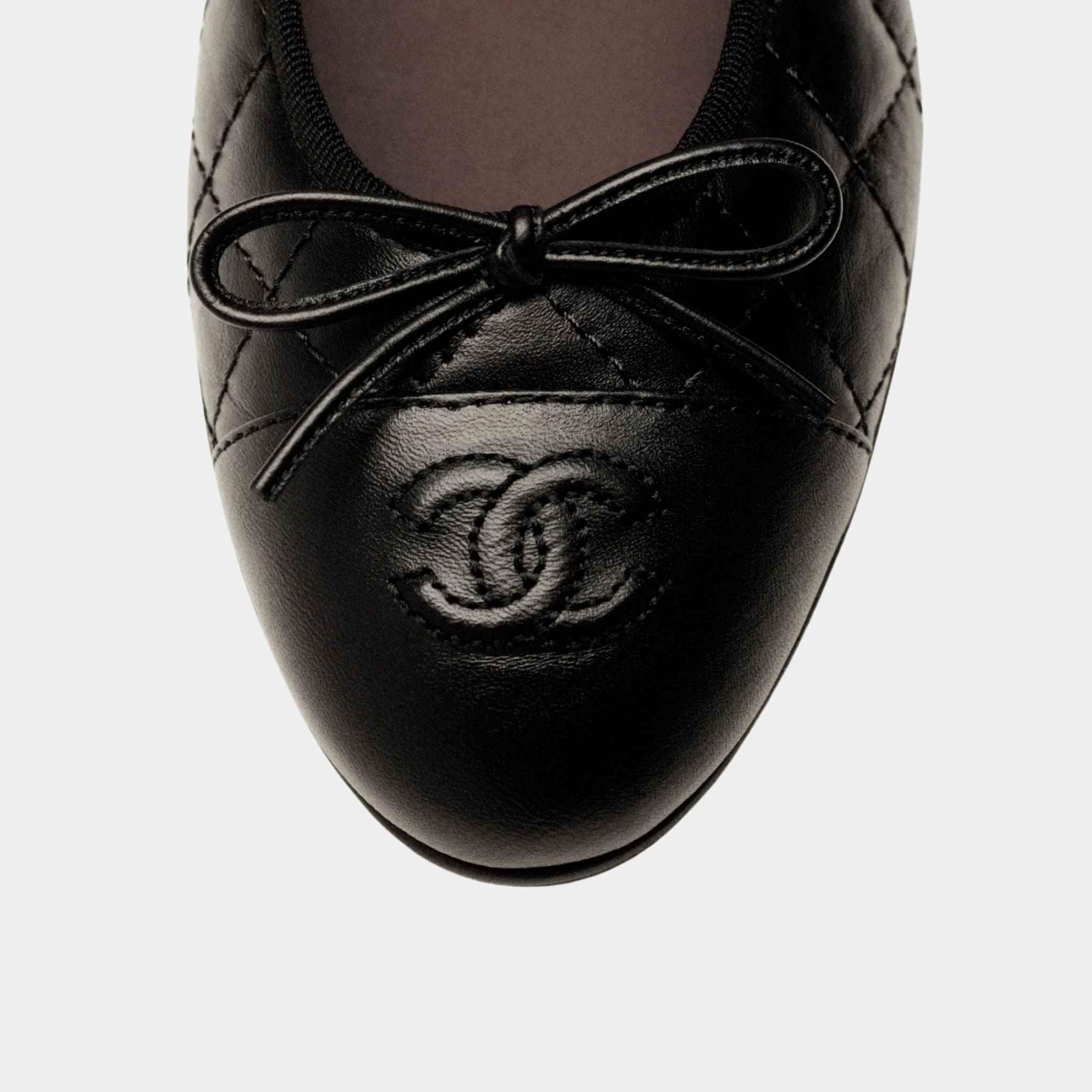 Ballet Flats In Aged Calfskin