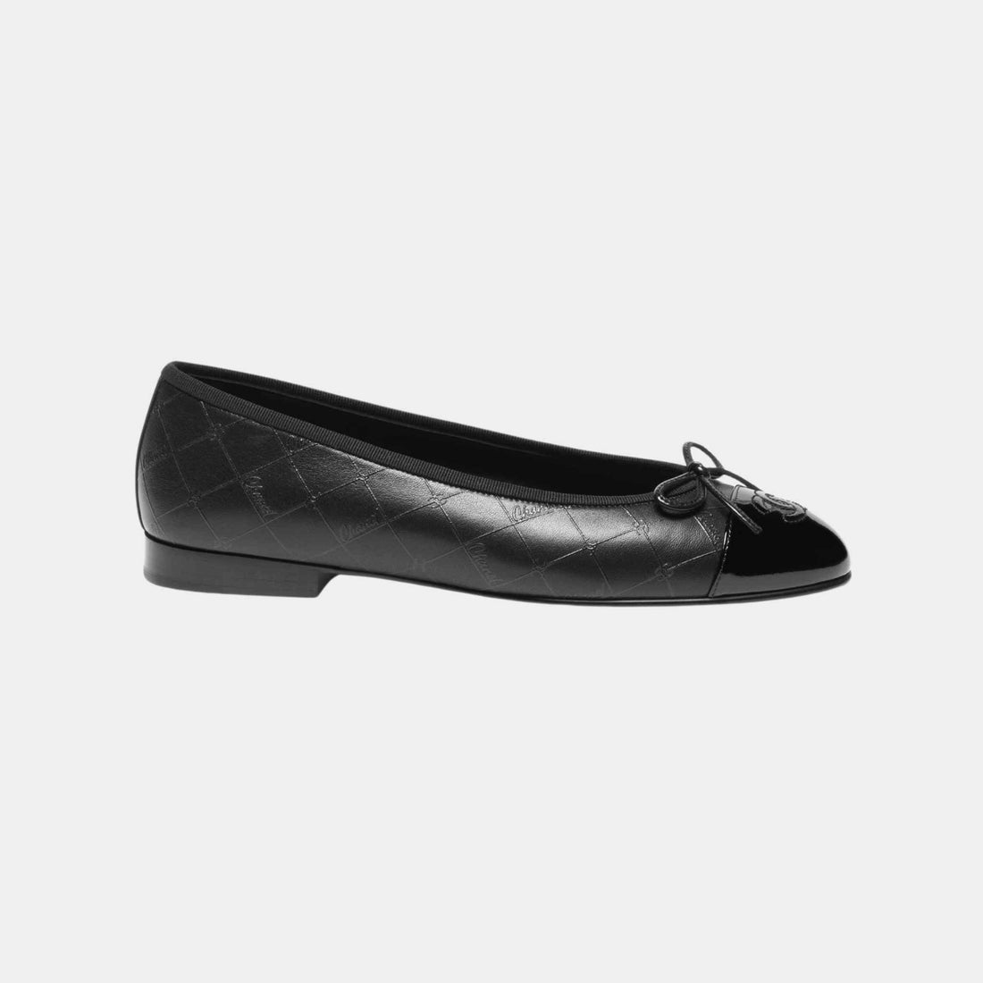 Ballet Flats Printed Lambskin And Patent Calfskin Black