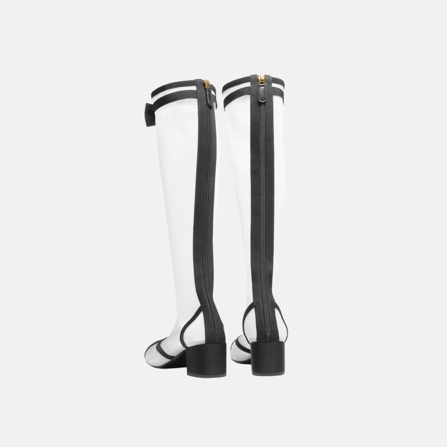 Chanel Boots in Mesh and Grosgrain