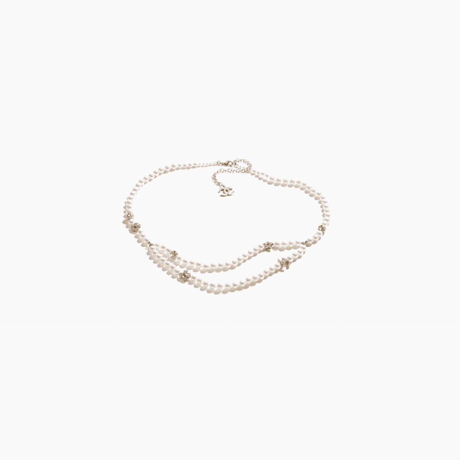 Chain Belt with Glass Pearls Diamantes and Crystals