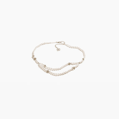 Chain Belt with Glass Pearls Diamantes and Crystals
