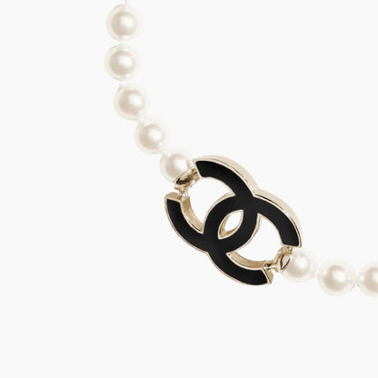 Choker Metal Glass Pearls Resin