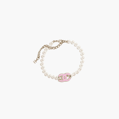 Choker Metal Glass Pearls Resin