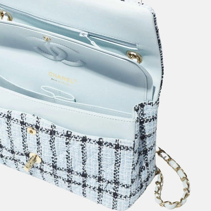 Classic 11.12 Handbag In Tweed And Gold Metal