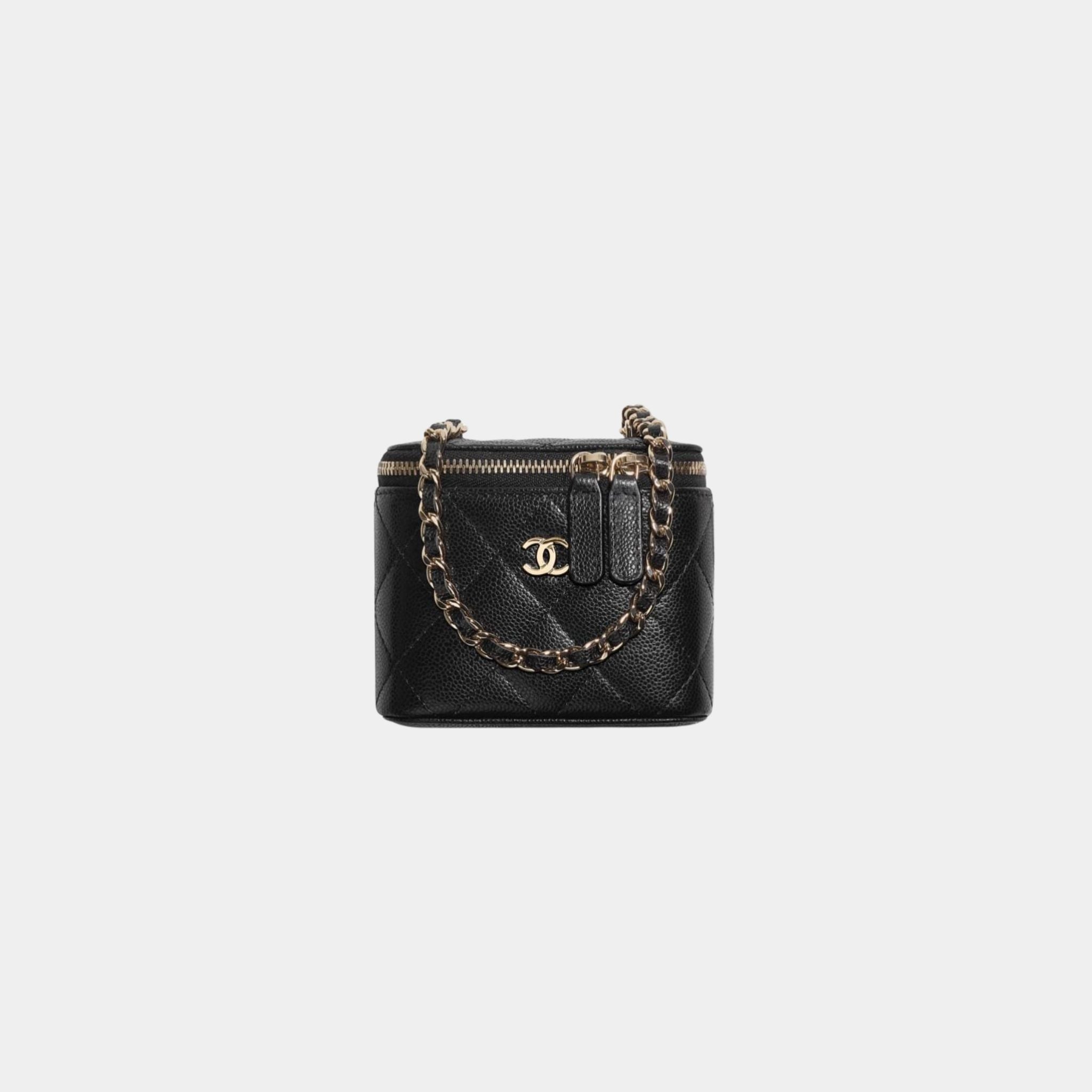 Classic Small Vanity With Chain in Grained Shiny Calfskin