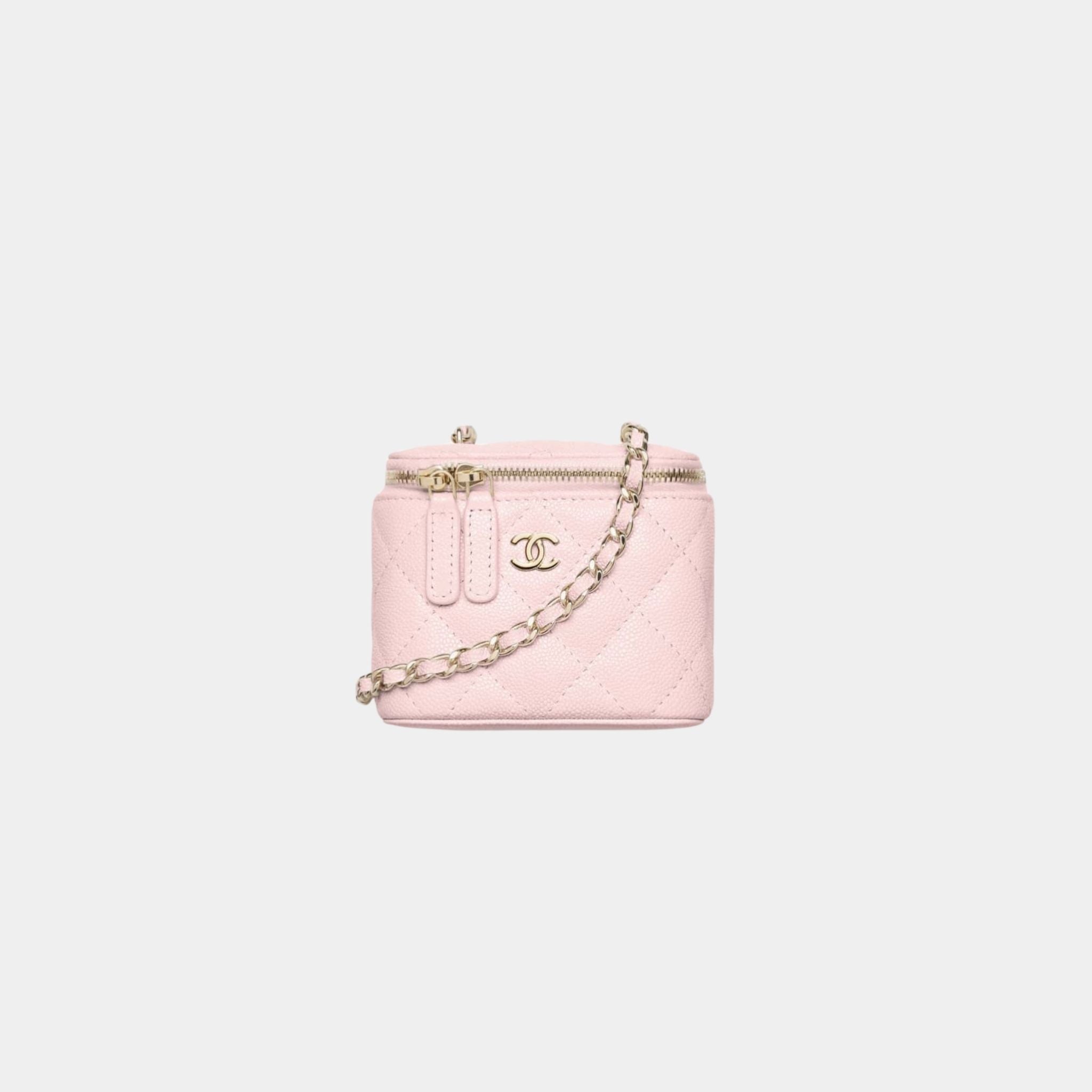 Classic Small Vanity With Chain in Grained Shiny Calfskin