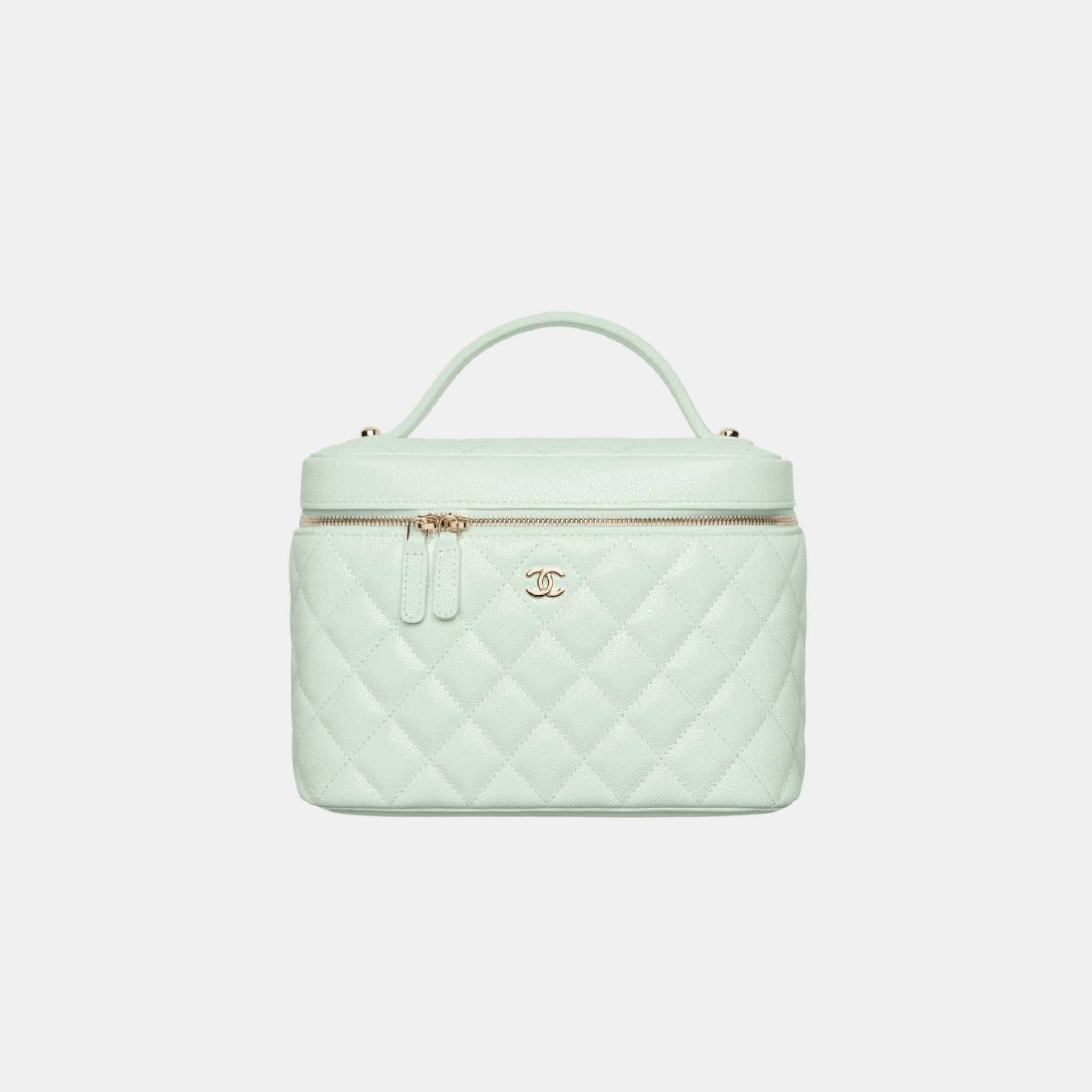 Classic Vanity Pouch in Grained Shiny Calfskin