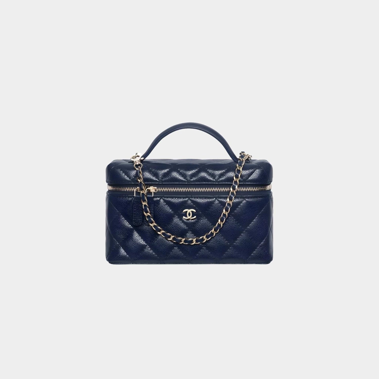 Classic Vanity with Chain in Grained Shiny Calfskin