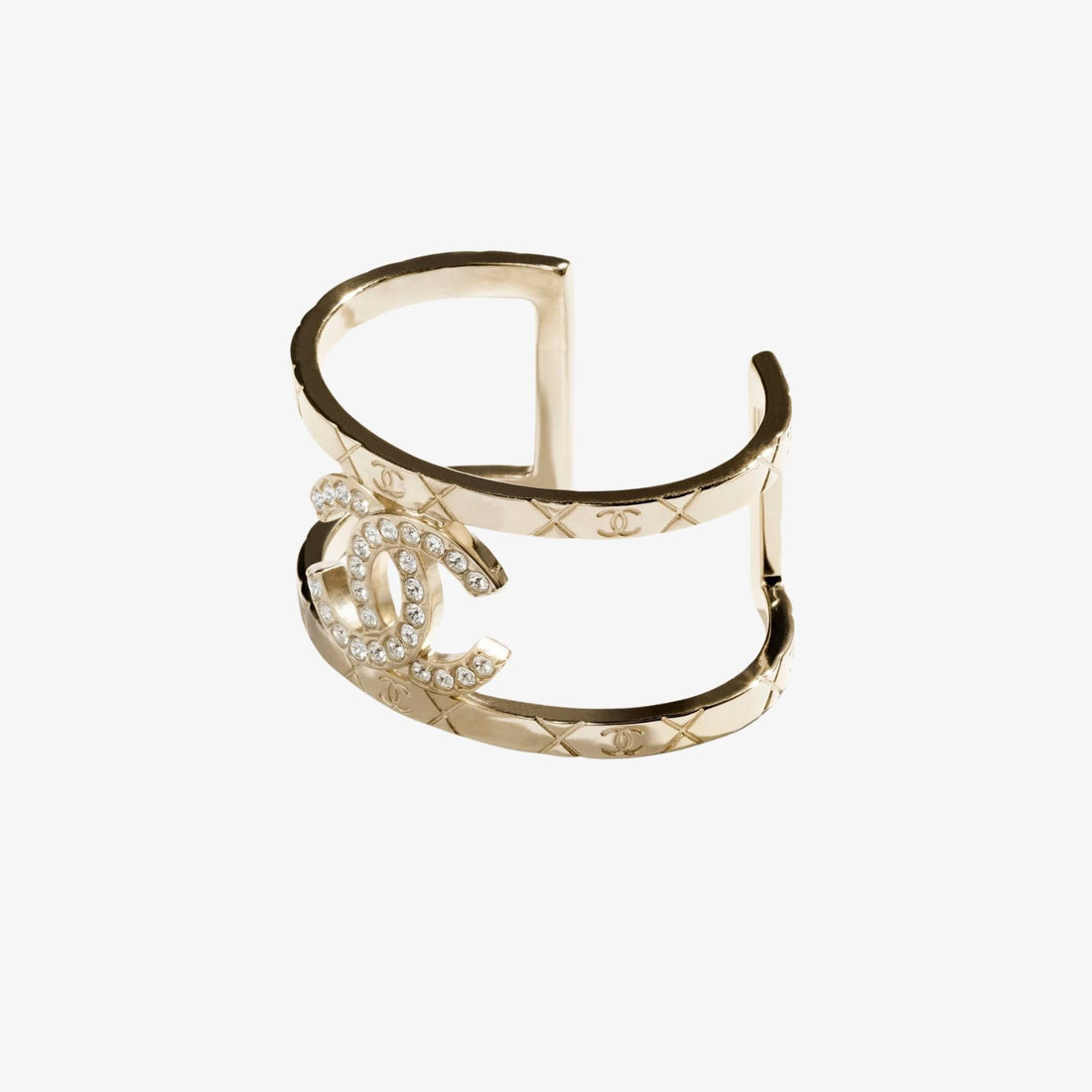 Cuff Metal And Diamantes Gold Crystal