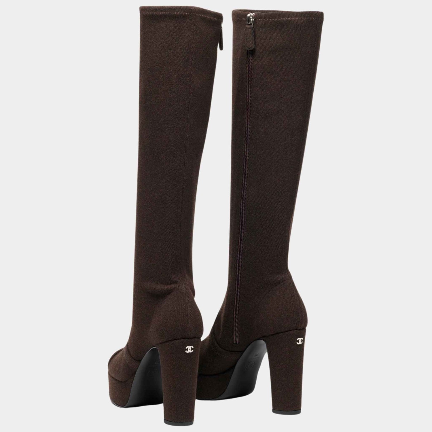 High Boots Fabric Brown