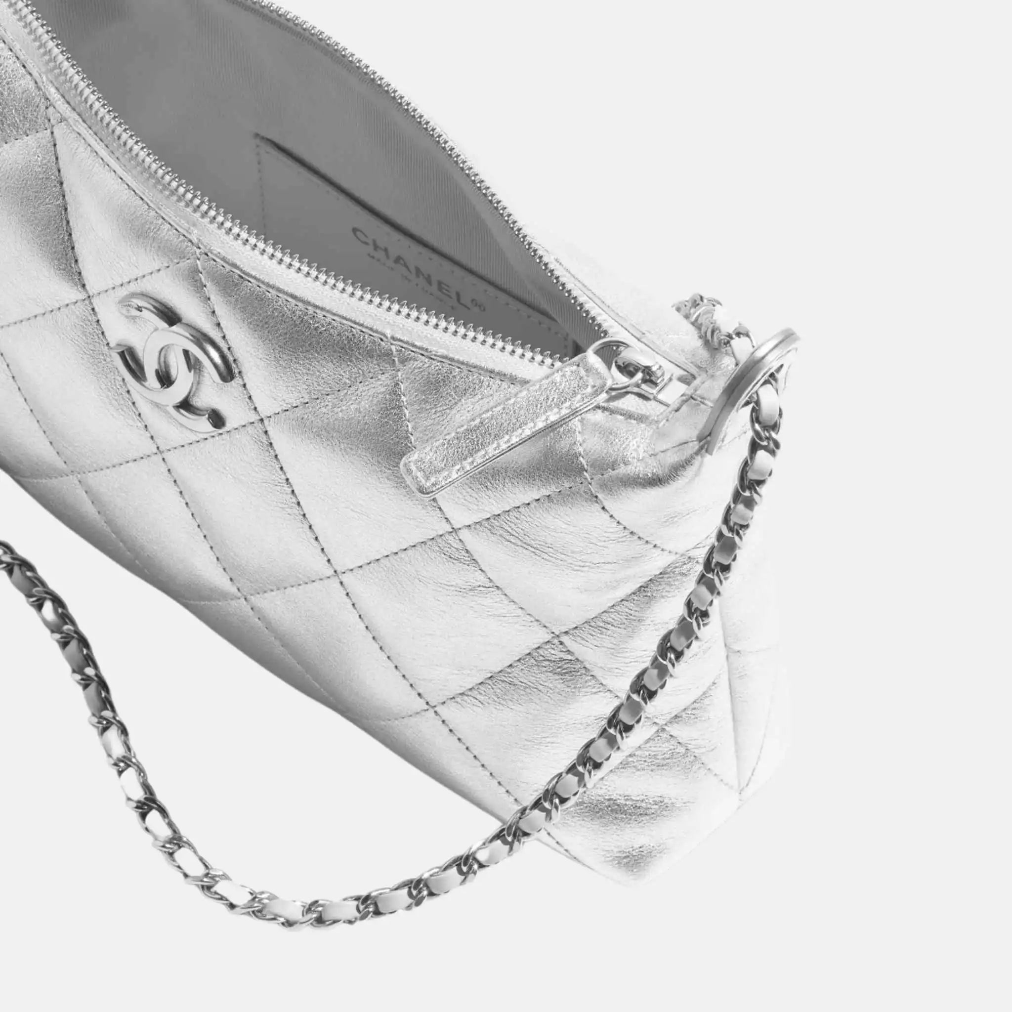 Hobo Handbag In Metallic Calfskin