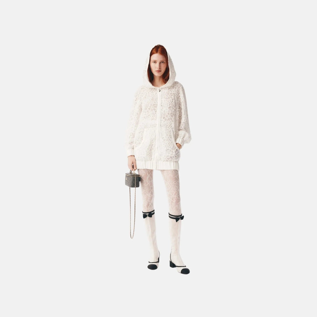 Jacket in Embroidered Cotton Lace