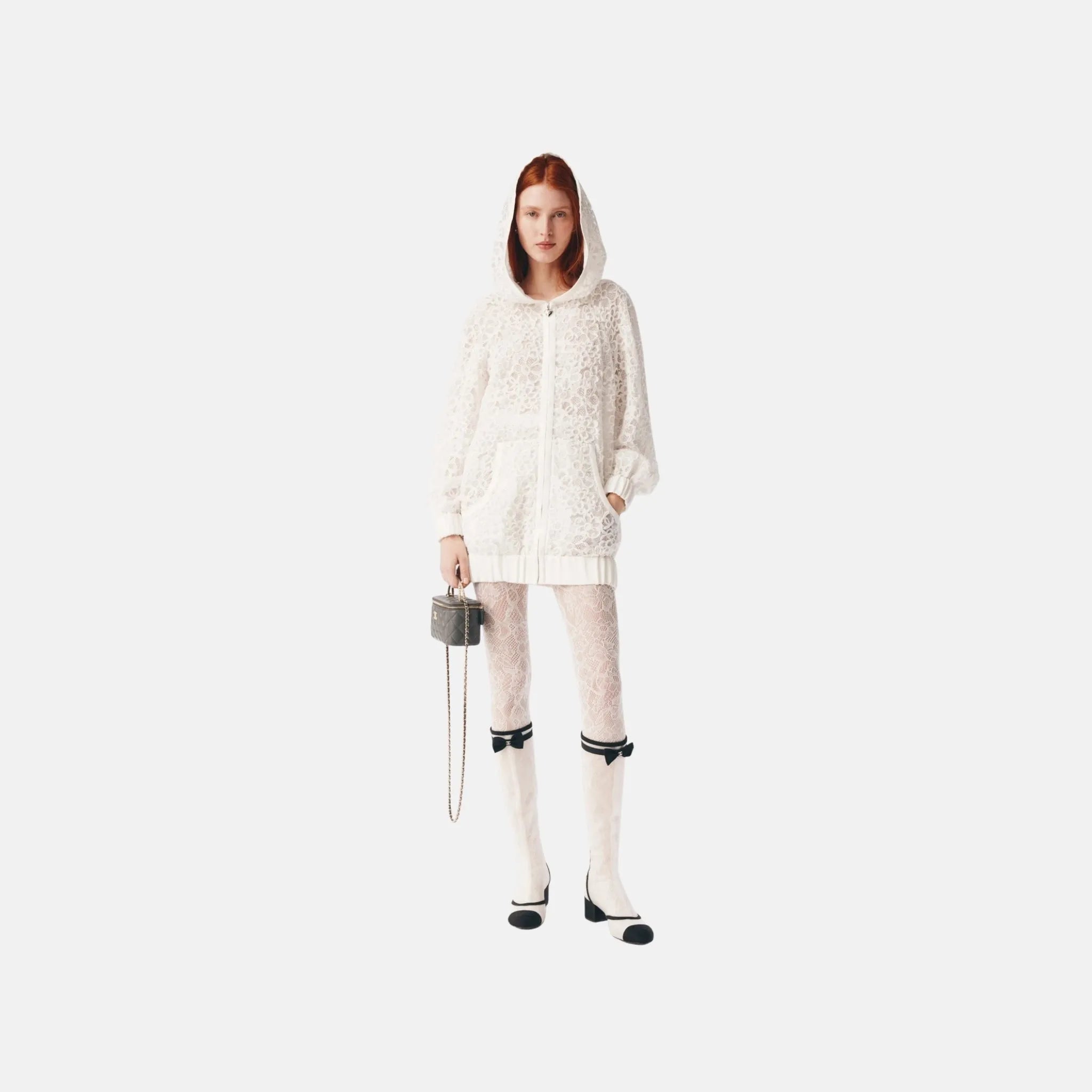 Jacket in Embroidered Cotton Lace