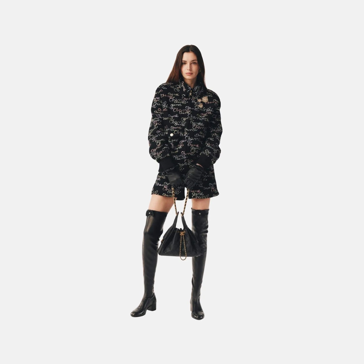Jacket in Embroidered Wool Crepe