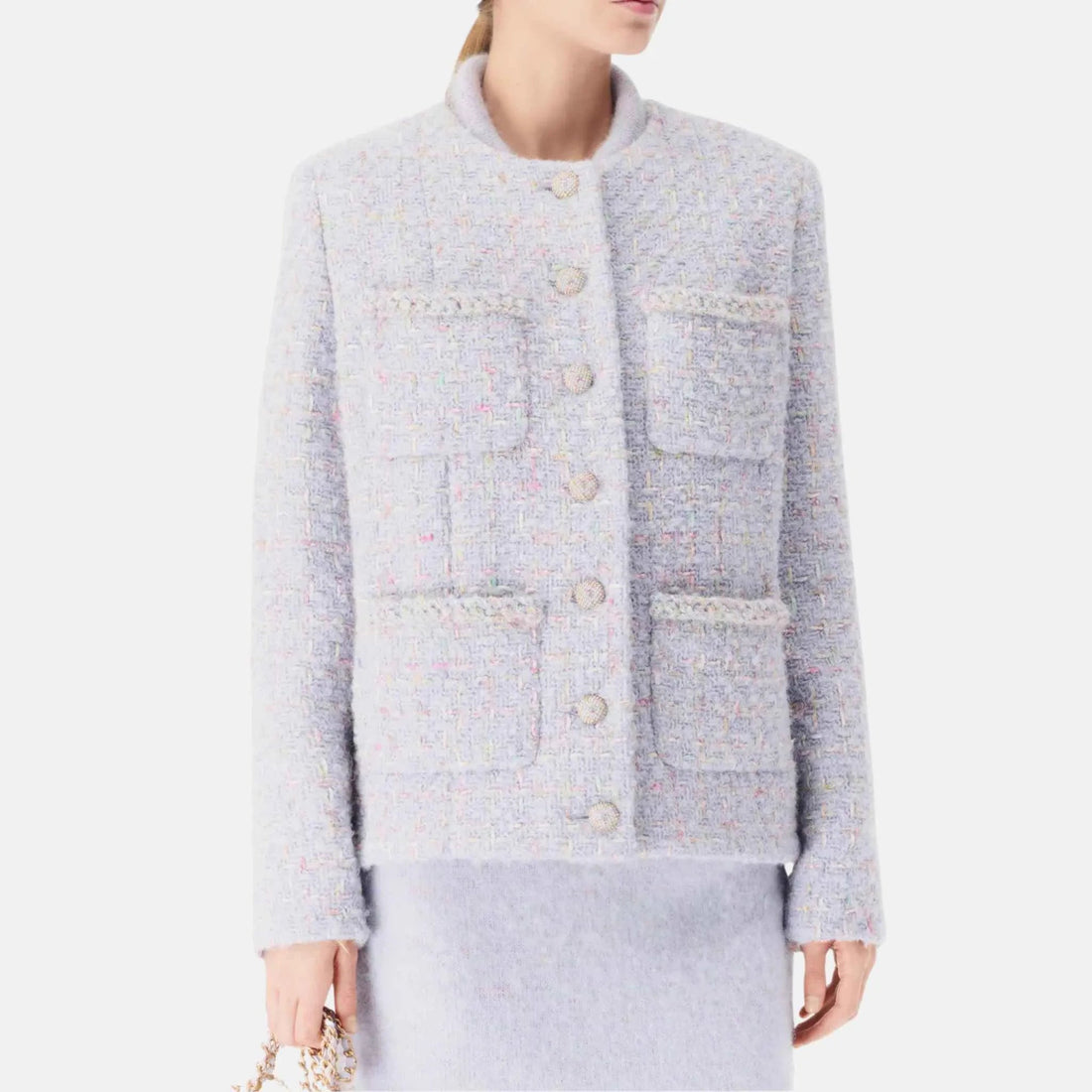 Jacket in Purple Wool Tweed