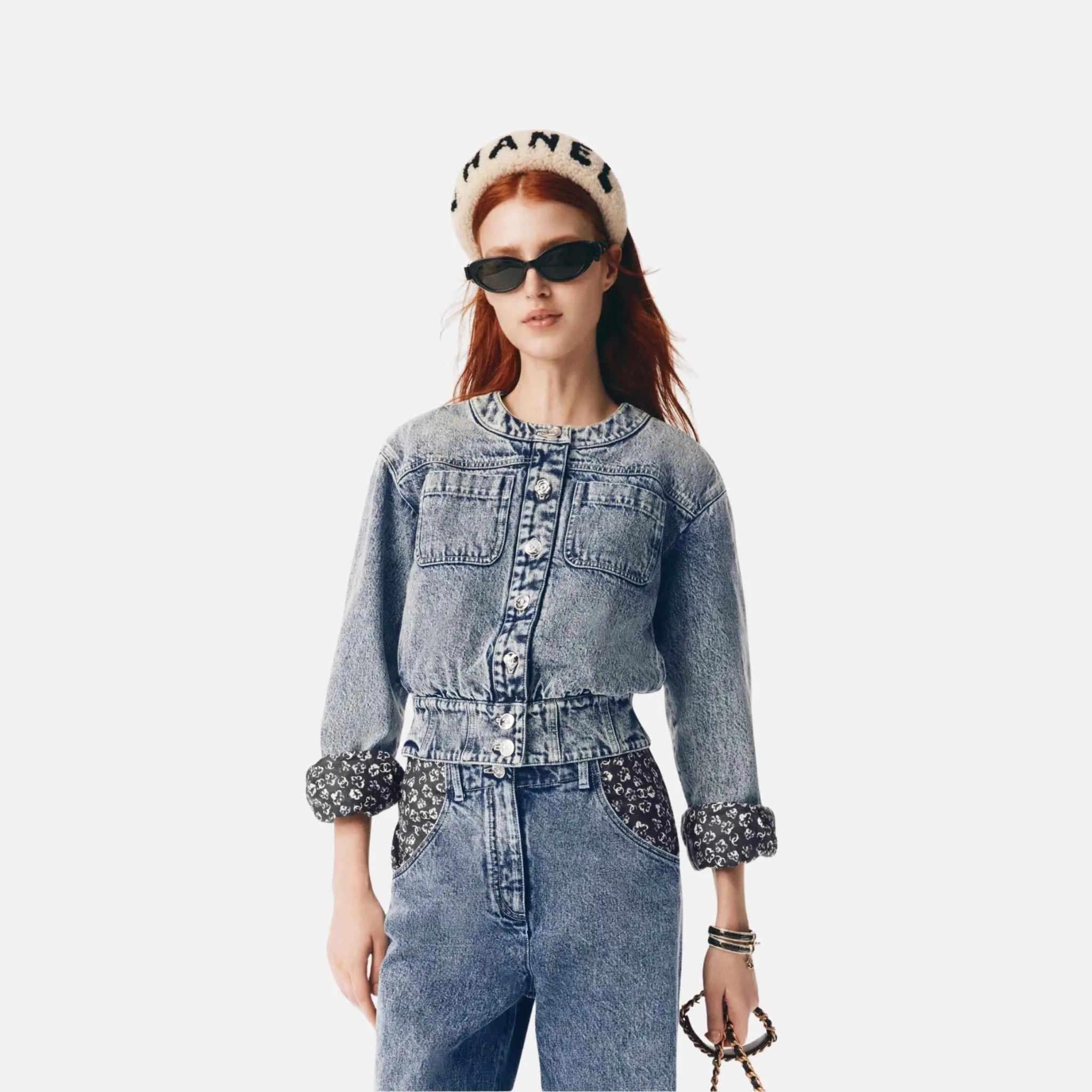 Jacket in Washed Denim