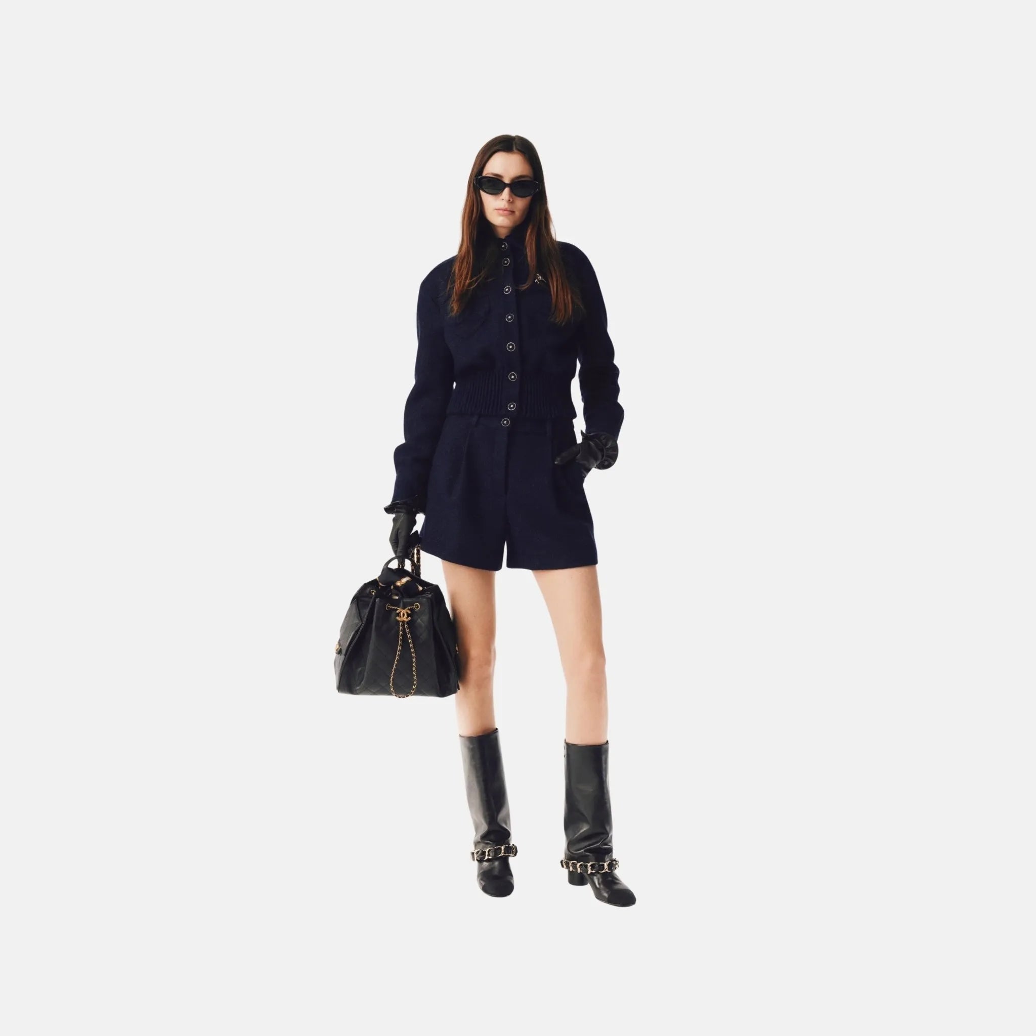 Jacket in Wool and Cashmere Tweed