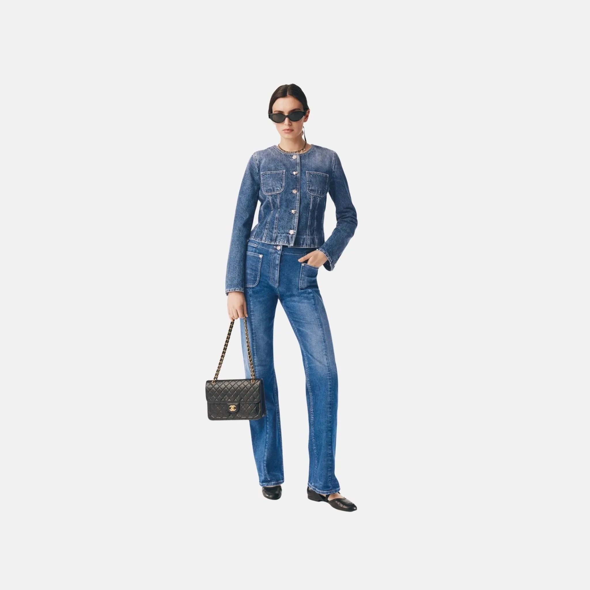 Jeans in Blue Washed Denim